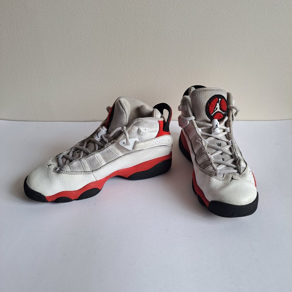 Nike Air Jordan 6 Rings "Cherry" Red White Black Boy's Sneakers Shoes Size 5Y